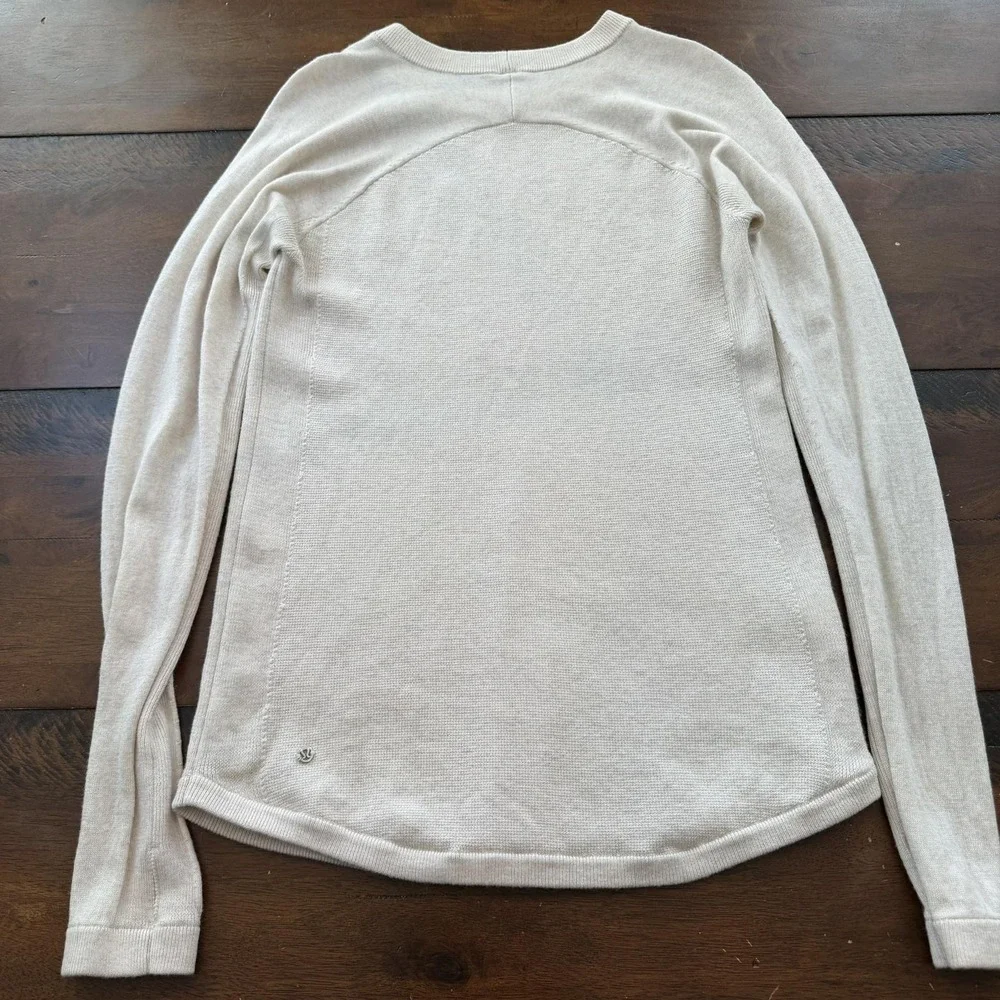 Lululemon Athletica‎ Sweater Womens Small Beige Crewneck Knit Pullover